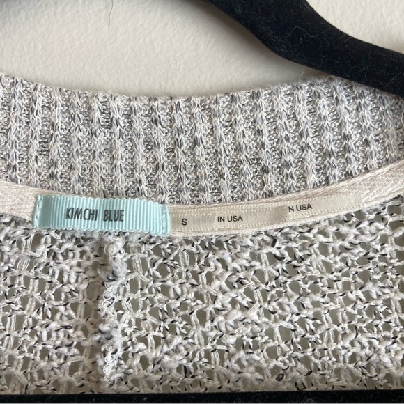 Kimchi Blue Light Gray Open Front Draped Cardigan S - Picture 2 of 11